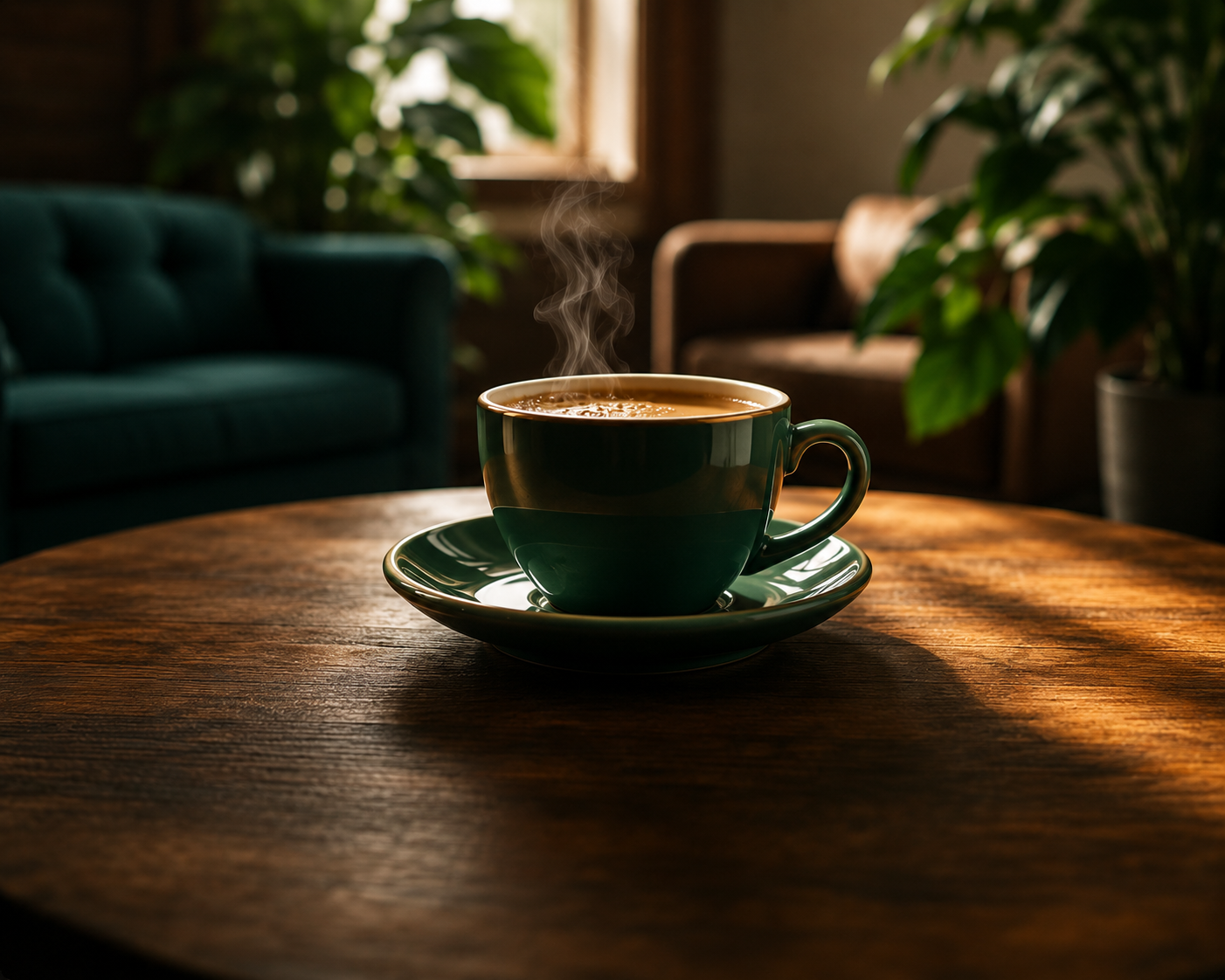 Members sharing morning coffee